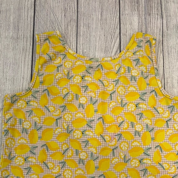 LANDS END Lemon Print Yellow Tank Top/size M - Picture 7 of 7